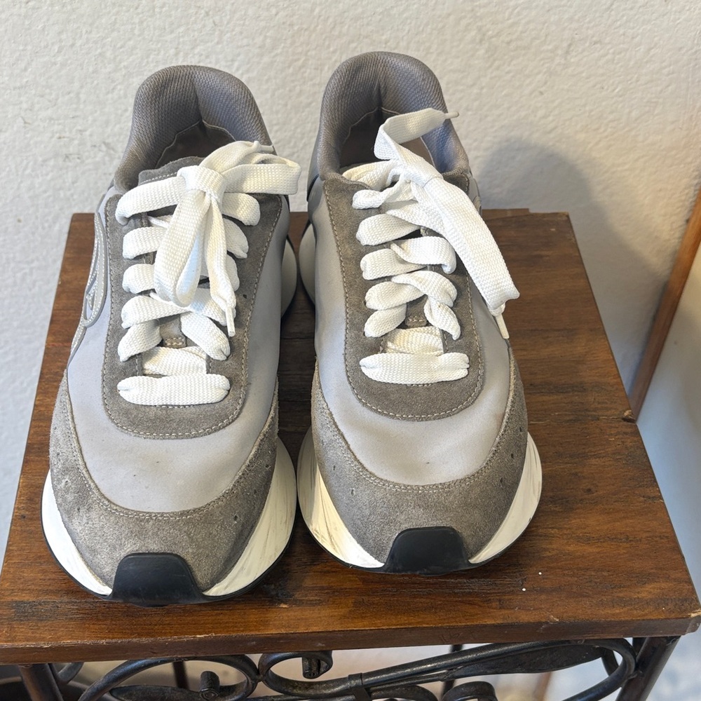 Alexander McQueen Gray and White Sneakers